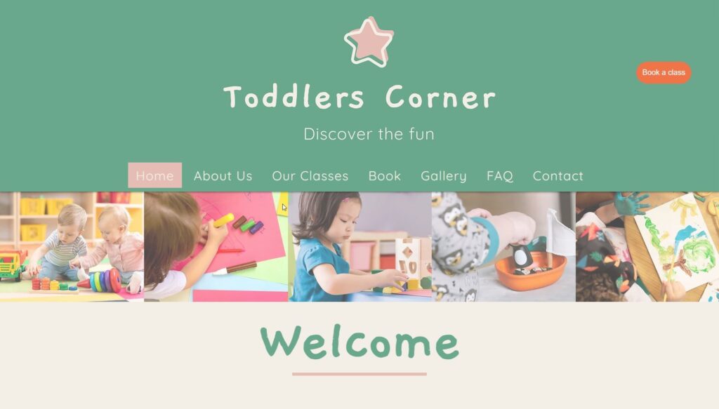 screenshot website toddler's corner